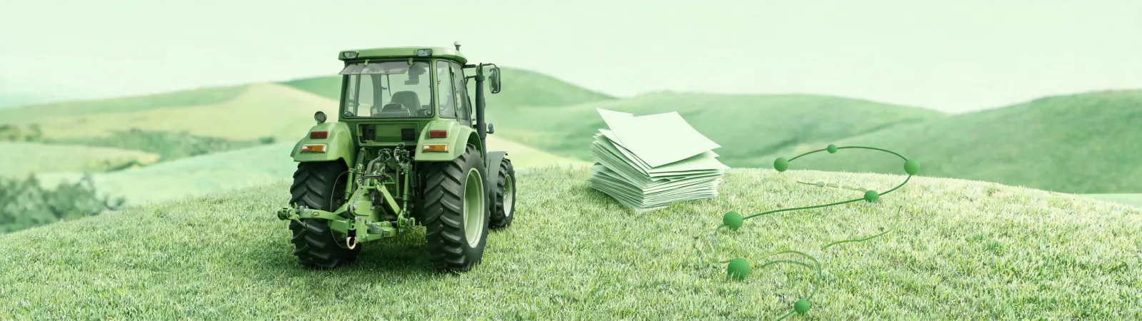 Illustrated farm equipment procurement route